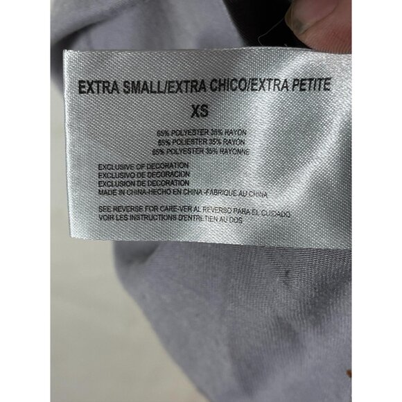 Energie short sleeve shirt lace ruffle arm gray polyester blend extra small READ - Picture 10 of 10